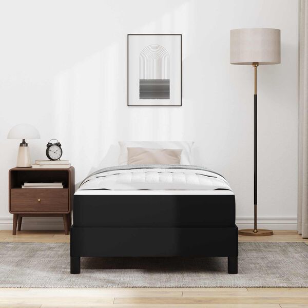 vidaXL Voodi raam madratsiga Must 90 x 200 cm kangas