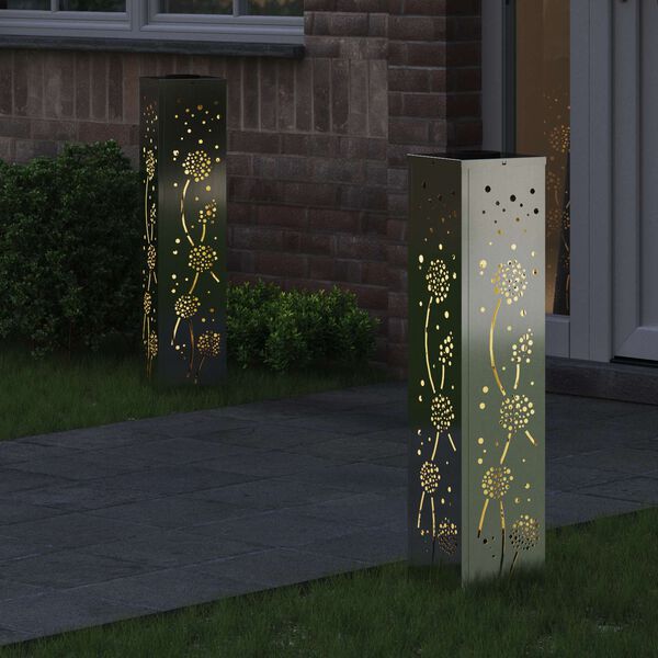 vidaXL P&auml;ikese LED k&auml;igutee tuli 2 pcs Rooste Galvaniseeritud