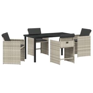 vidaXL Aia s&ouml;&ouml;gilaudade komplekt padjaga 5 pcs Helehall pol&uuml;rotang