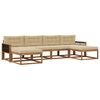 vidaXL V&auml;li diivanikomplekt padjaga 6 pcs Looduslik ja beež