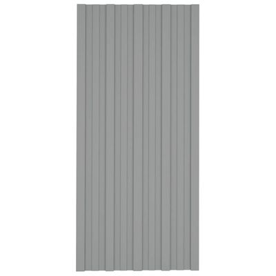 vidaXL katusepaneel 12 tk, tsingitud terasest, hall, 100 x 45 cm