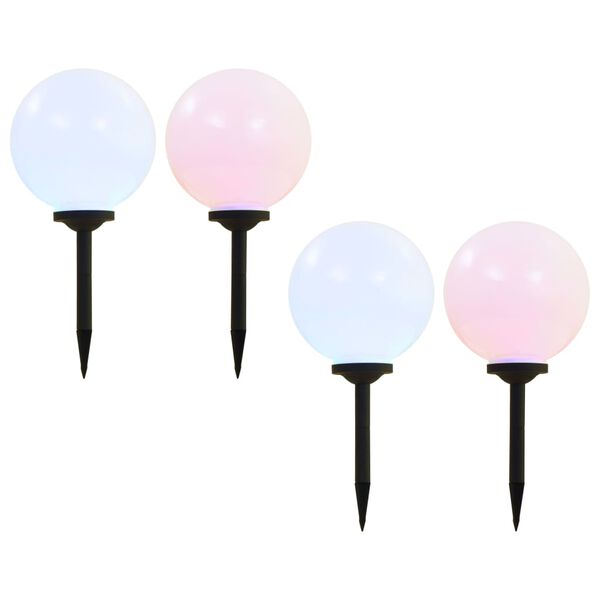 vidaXL &otilde;ue p&auml;ikeselambid, 4 tk, LED, kerakujuline 30 cm RGB