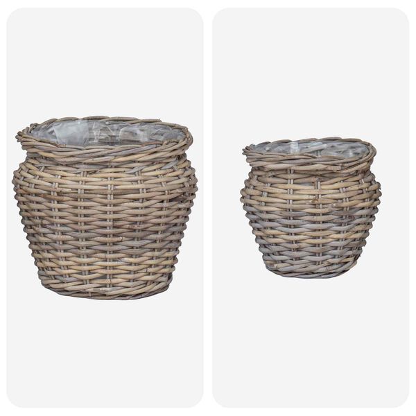 vidaXL Istutuskorv ladustamisega 2 pcs Hall Lacak Rattan