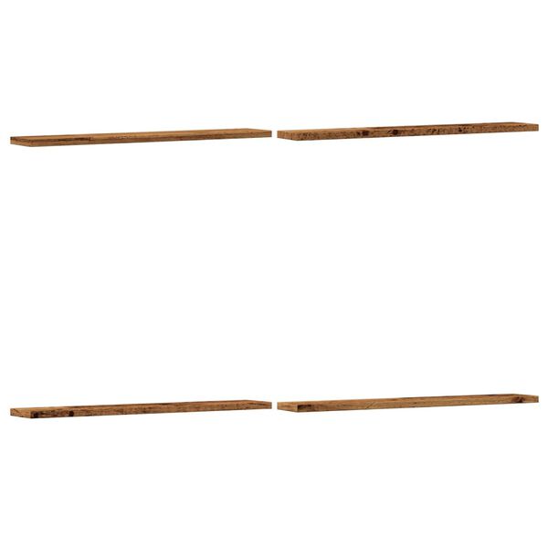 vidaXL seinariiulid 4 tk, vana puidu, 60x20x1,5 cm, tehispuit