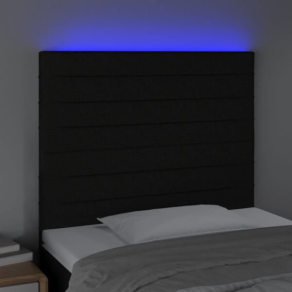 vidaXL LED-voodipeats, must, 90x5x118/128 cm, kangas