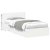 vidaXL Voodiraam ladustamisega peaga Valge 80 x 200 cm Tehispuit