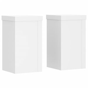 vidaXL taimealused 2 tk, valge, 10x10x18 cm, tehispuit