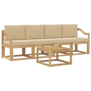 vidaXL V&auml;li diivanikomplekt padjaga 5 pcs Valge ja Beez