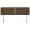 vidaXL voodipeats servadega, tumepruun, 147x16x78/88 cm, kangas