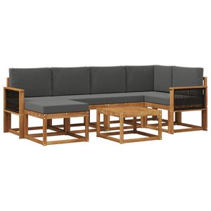 vidaXL V&auml;li diivanikomplekt padjaga 7 pcs Looduslik ja antriit