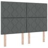 vidaXL LED Box Spring Voodi madratsiga Tumehall 160 x 200 cm kangas
