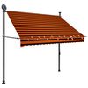vidaXL k&auml;sitsi sisset&otilde;mmatav varikatus, LED, 200 cm, oranž ja pruun