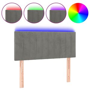 vidaXL LED-voodipeats, helehall, 80x5x78/88 cm, samet