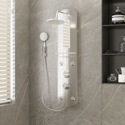 vidaXL dušipaneeli süsteem, 25 x 43 x 110 cm, hõbedane