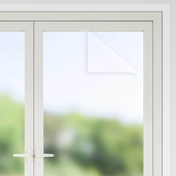 vidaXL staatiline aknakile, jäätunud, hall, 45x2000 cm PVC