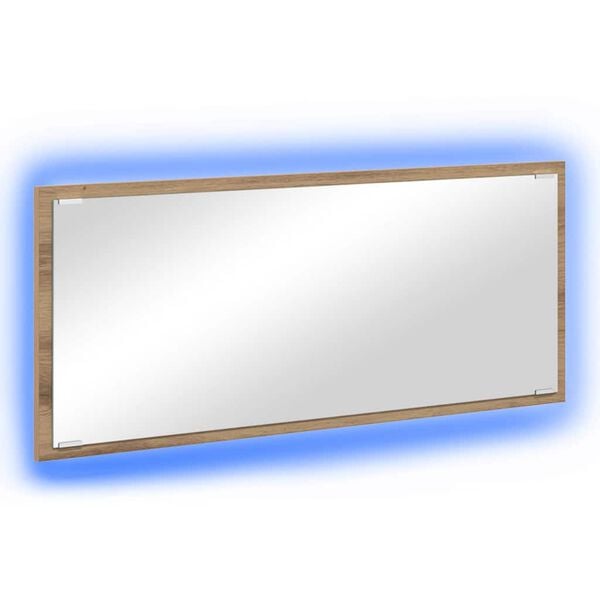 vidaXL Peegel LED -ribatuledega K&auml;sit&ouml;&ouml;puu 90 x 8,5 x 37 cm Tehispuit