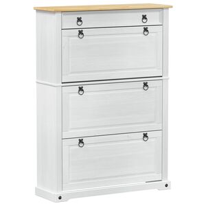 vidaXL Kinga kapp sahtliga Corona Valge 99 x 32 x 138 cm Tahke m&auml;nd
