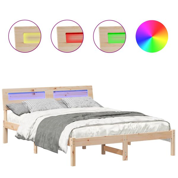 vidaXL Voodi raam peaga Pruun 120 x 190 cm Tahke m&auml;nd