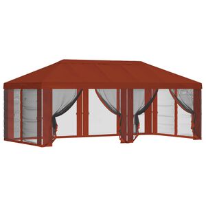 vidaXL Gazebo katte k&uuml;lgseinadega 6 x 3 m Terrakota Pol&uuml;ester 190