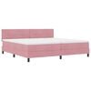 vidaXL LED Box Spring Voodi madratsiga LEDiga Roosa 200 x 200 cm Samet