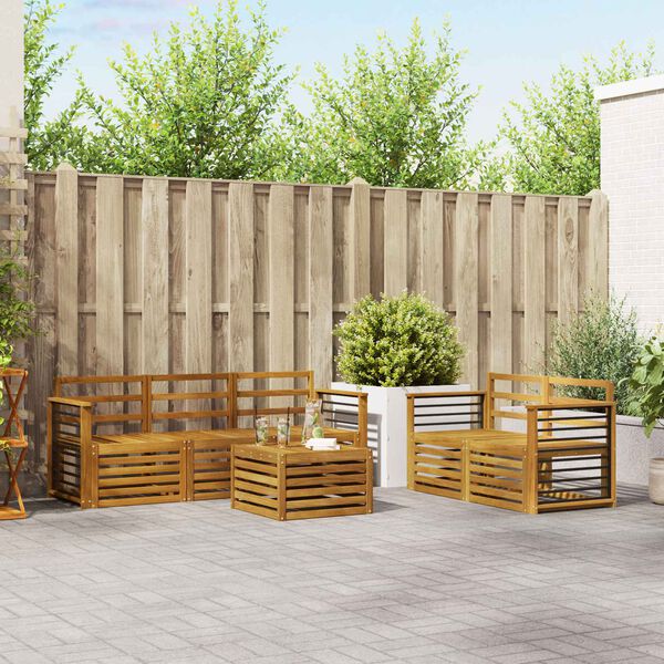 vidaXL Diivanikomplektid 6 pcs Neutraalne Tugev akatsiapuu