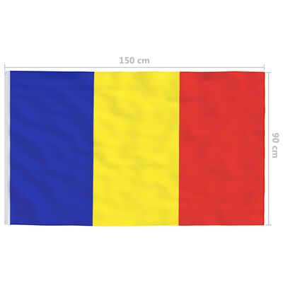 vidaXL Rumeenia lipp ja lipumast, alumiinium, 6 m