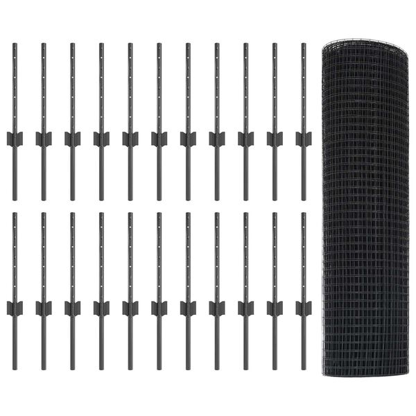 vidaXL Aed koos postiga Hall 0,4 x 50 m Terased ja PVC