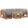 vidaXL Diivanikomplektid 7 pcs Looduslik ja Hele Hall Tugev akatsiapuu