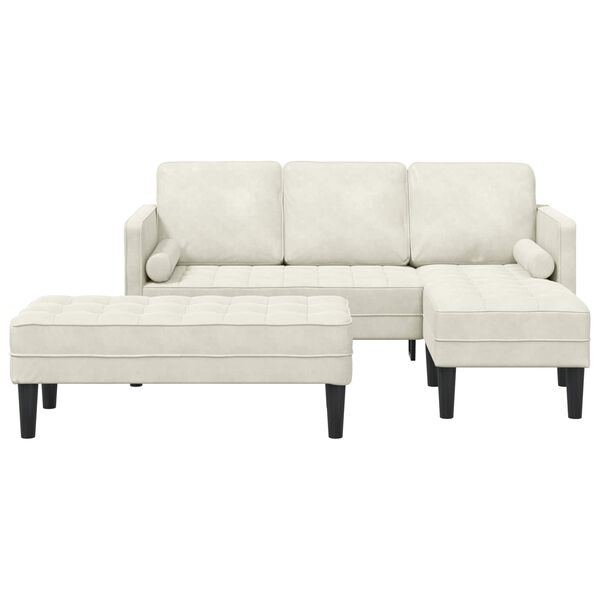 vidaXL Diivanikomplekt padjaga 2 pcs cream Pol&uuml;ester