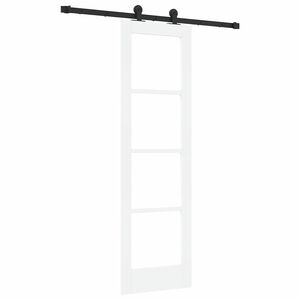 vidaXL Libisev uks ORKDAL Valge 61 x 198,5 cm Soe m&auml;nnipuit ja klaas