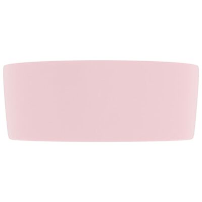 vidaXL luksuslik valamu ümar, matt roosa, 40 x 15 cm, keraamiline