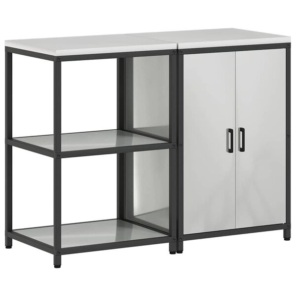 vidaXL K&ouml;&ouml;givarustus riiuliga ladustamisega 2 pcs H&otilde;bedane Tsinkteras