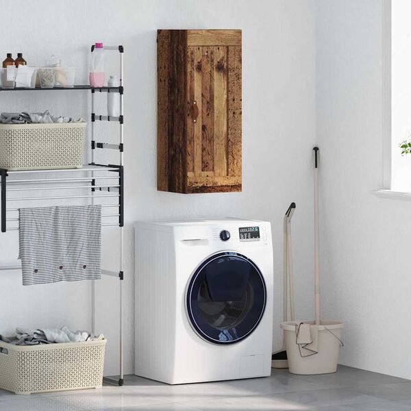 vidaXL Seinakapp Vana puit 34,5 x 34 x 90 cm Tehispuit