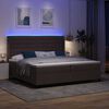 vidaXL LED Box Spring Voodi madratsiga Tume pruun 200 x 200 cm kangas