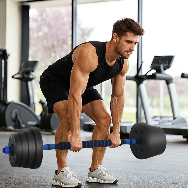 vidaXL 2-in-1 hantli komplekt Must ja Sinine 121 x 19,5 x 19,5 cm