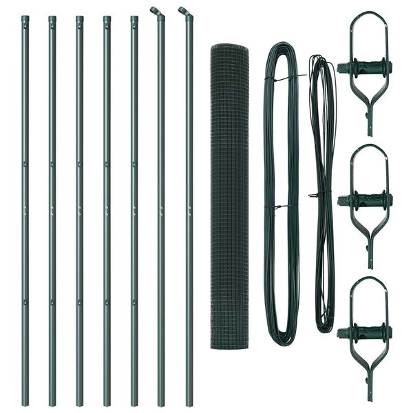 vidaXL Aiapost Roheline 10 x 1,4 m (25 x 25 mm v&otilde;rk) Terased ja PVC