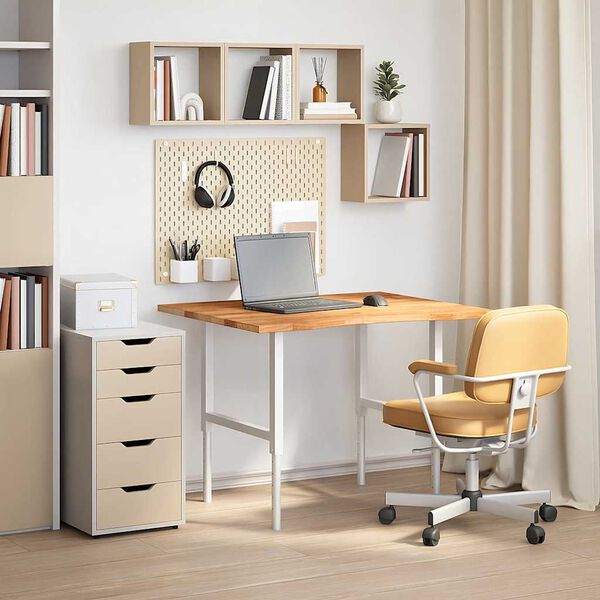 vidaXL lauaplaat, helepruun, 100x80x2,5 cm, toekas tammepuit ristk&uuml;lik