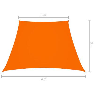 vidaXL oxford-kangast päikesepuri, trapets, 3/4 x 3 m, oranž