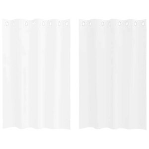 vidaXL Voile Kardin kardinatega 2 pcs Valge 140 x 140 cm Polüester