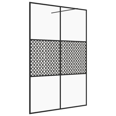 vidaXL dušinurga sein, läbipaistev ESG-klaas, 140x195 cm, must
