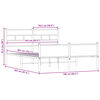 vidaXL metallist voodiraam ilma madratsita suitsutatud tamm 160x200 cm