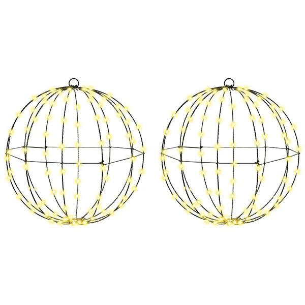 vidaXL Pall koos 192 LED-iga 2 pcs Soe valge 40 x 40 x 43,5 cm Metall