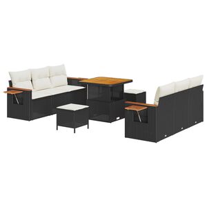 vidaXL Aia Diivanikomplekt padjaga 9 pcs Must ja kreem
