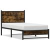 vidaXL metallist voodiraam ilma madratsita suitsutatud tamm 90x200 cm