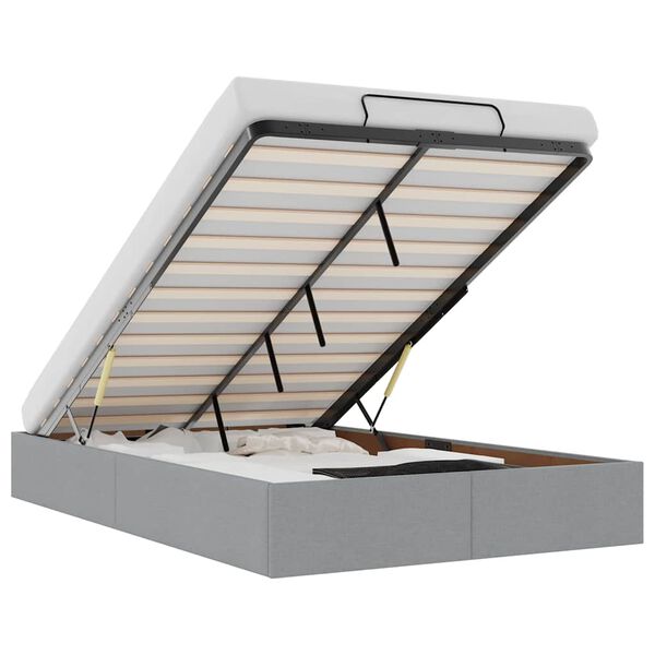 vidaXL Ottomani voodiraam ilma madratsit, helehall, 120x190 cm, kangas