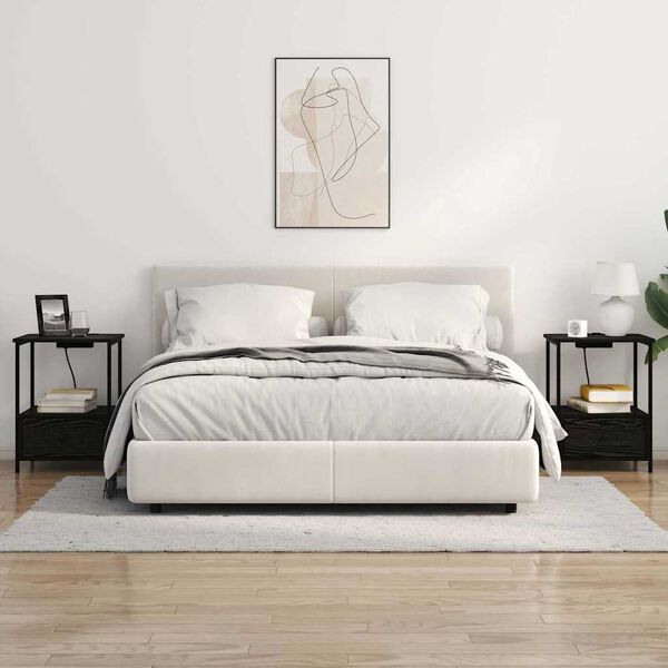 vidaXL &Ouml;&ouml;lambi kapp sahtliga Must tamm 42 x 41 x 56 cm Tehispuit