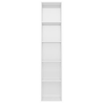 vidaXL raamaturiiul kõrgläikega valge 40x30x189 cm puitlaastplaat