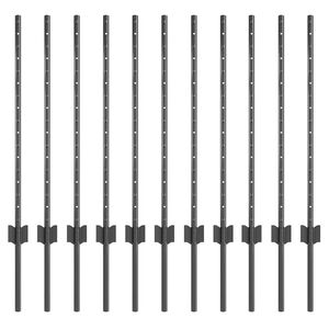 vidaXL Maatrikse posti 11 pcs Hall 120 cm Pulberv&auml;rvitud teras