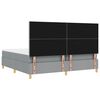 vidaXL LED Box Spring Voodi madratsiga Helehall 200 x 200 cm kangas