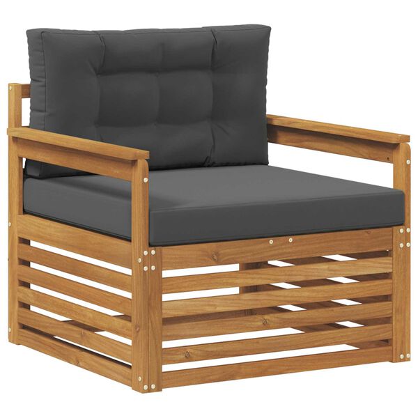 vidaXL V&auml;li diivanikomplekt Tugev akaatsiapuit ja pol&uuml;ester Neutraalne